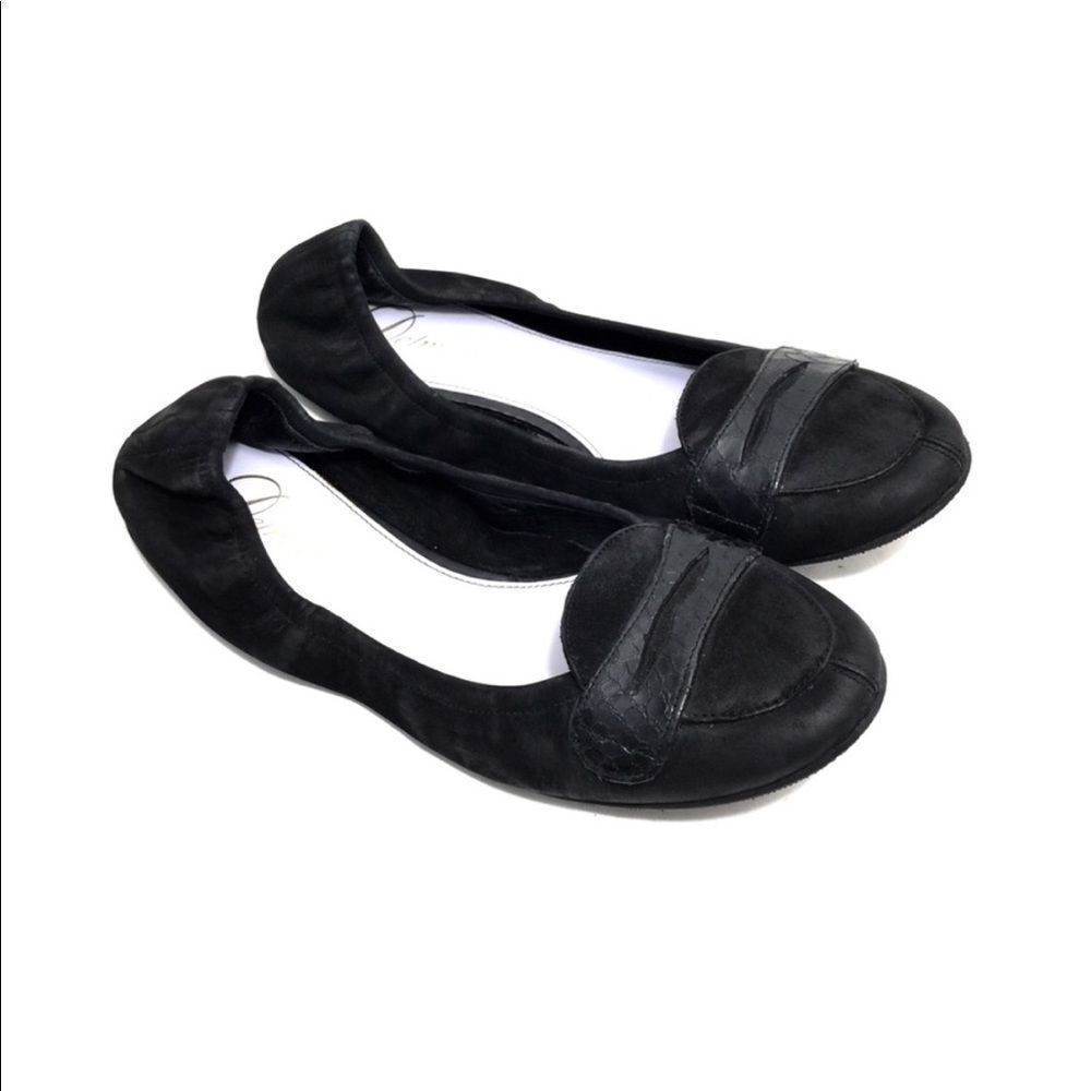 Delman Black Nubuck Loafer